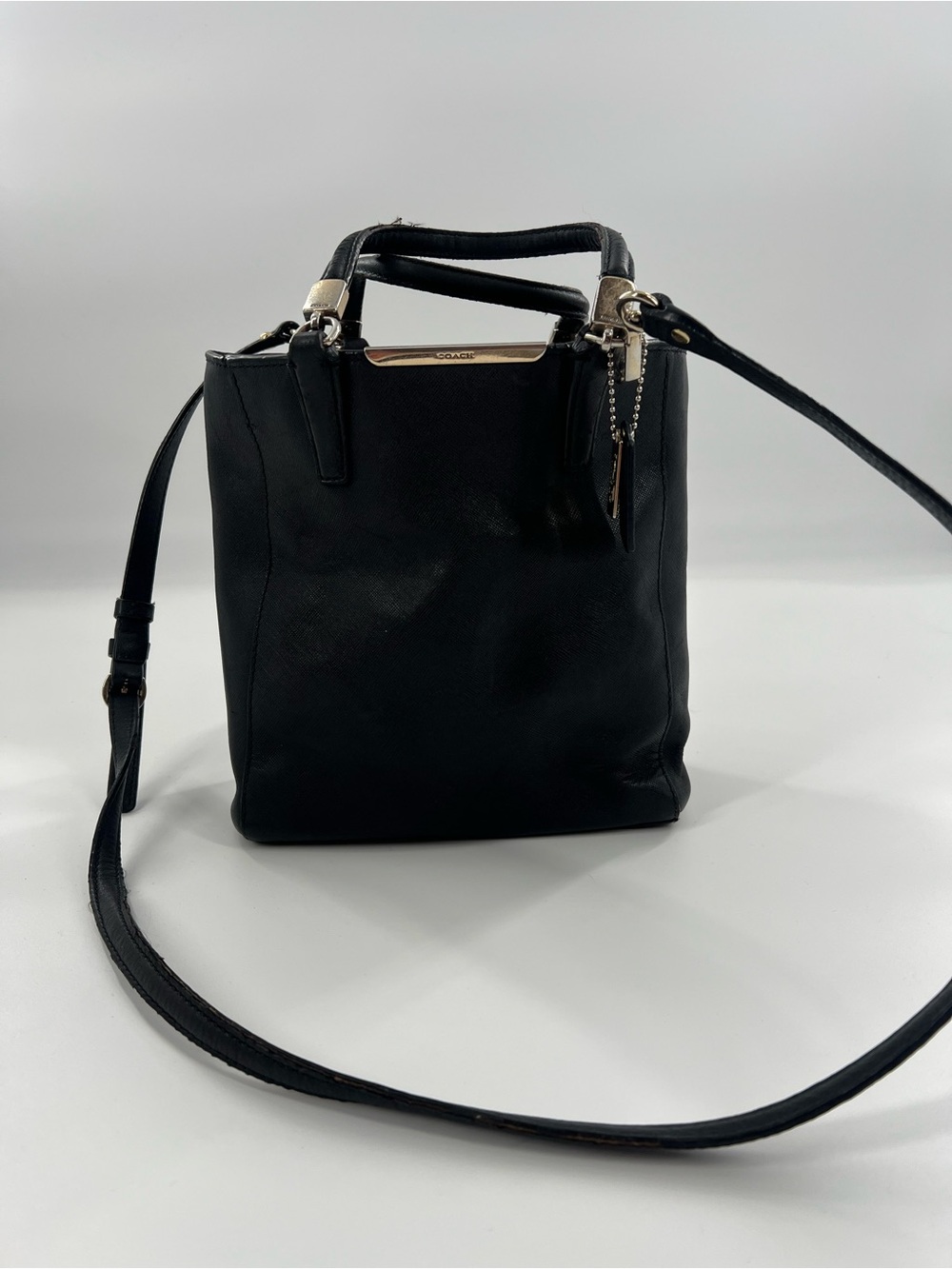 Coach Black Leather Mini Crossbody Tote